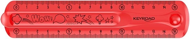 Painduv joonlaud KEYROAD Flexi 15 cm punane
