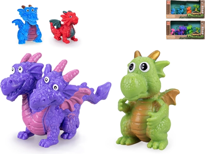 Set of Colorful Dragon Figures 3.5–6 cm (4 pcs)
