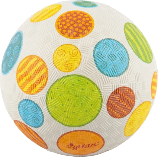 Sigikid laste pall 100% looduslikust kautšukist, hall täppidega, 12 cm