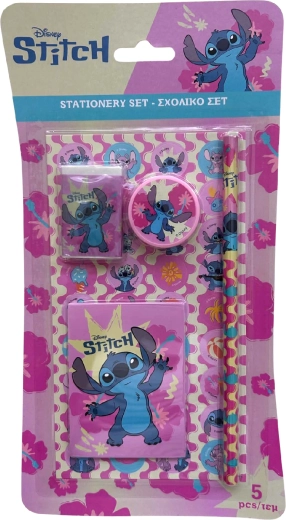 Viieosaline Lilo & Stitchi kirjatarvete komplekt, roosa