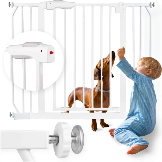 White safety gate for doors and stairs NUKIDO