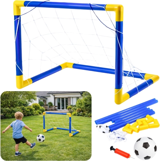 Laste jalgpallivärav võrguga, palli ja pumpaga 62 × 40 cm