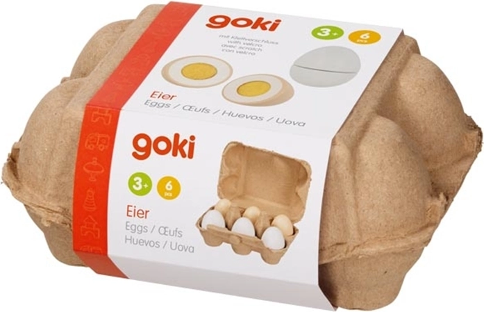 Goki puidust munad munarestis (6 tk)