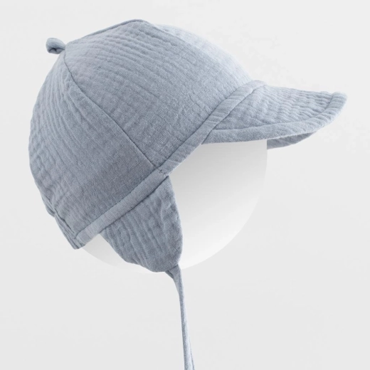 Summer muslin baby cap with visor New Baby, jeans, size 80/86