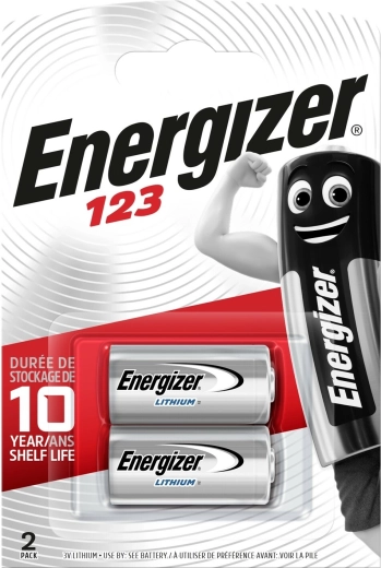 Liitiumaku ENERGIZER 123 CR123A 3 V, 2 tk