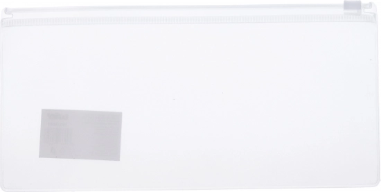 Transparent folder with zipper 23x11 cm