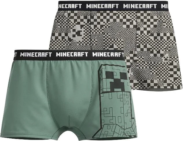 Minecraft boys' boxers green-grey (duopack 2 pcs)