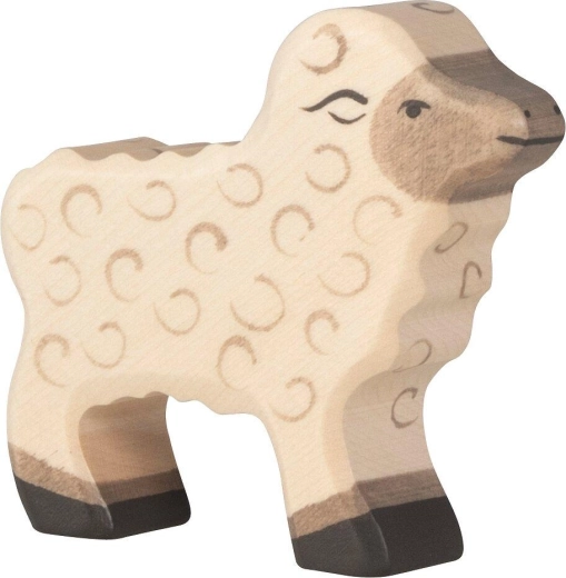 Wooden Lamb Figurine
