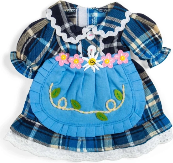 Bigjigs Toys blue checked dress for a 34 cm doll