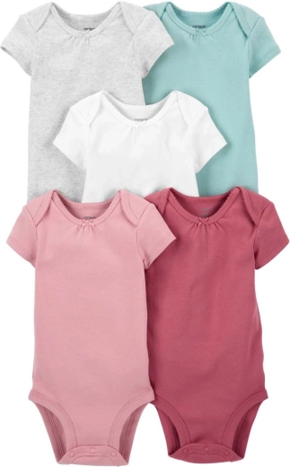 Carter's tüdrukute puuvillane lühikese varrukaga bodi, 5 tk, suurus 56