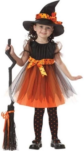 Children's Witch Costume with Hat S