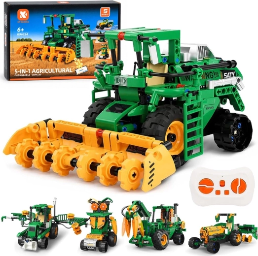 KY BLOCKS technical construction set 5 in 1 – remote-controlled agricultural machines (331 pieces)