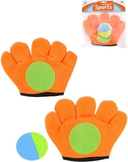 Catch ball catching mitts with ball – orange