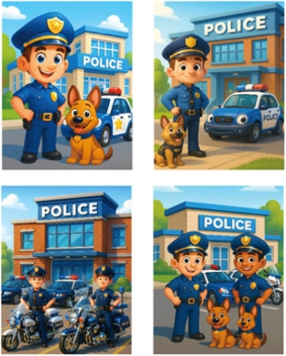 Medium Gift Bag with Police Theme