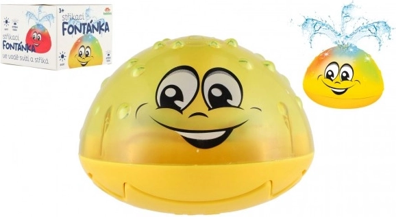 Vannile mõeldud patareidega töötav valgustusega veepurskkaev – kollane