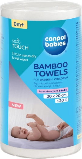 Canpol Babies ühekordsed bambusrätikud rullis 120 tk