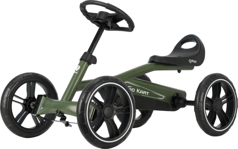 Qplay pedaalidega go-kart (motokart) army green lastele alates 3. eluaastast