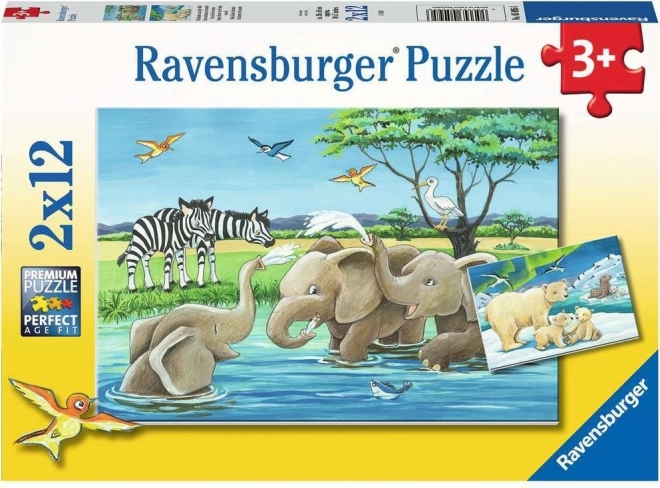 Ravensburgeri pusle Loomalapsed 2×12 tükki