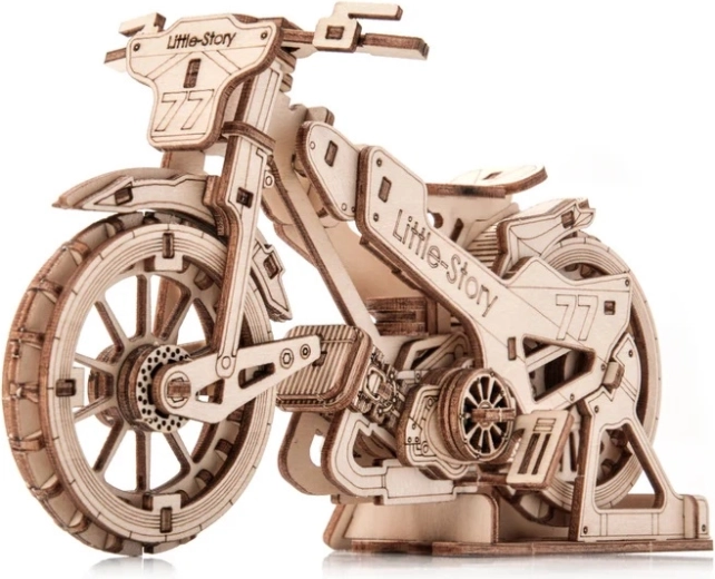 Little Story puidust 3D kokkupandav mootorratas Speedway Bike