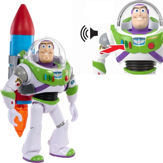 Mattel Disney Toy Story interaktiivne figuur Buzz Lightyear raketiga 27 cm (ingliskeelne versioon) - 1 tk