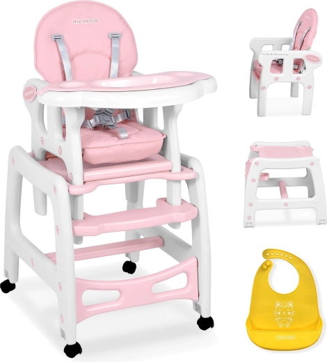 Multifunktsionaalne söögitool 5in1 RICOKIDS Sinco – roosa