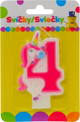 Unicorn Birthday Candle – Number 4