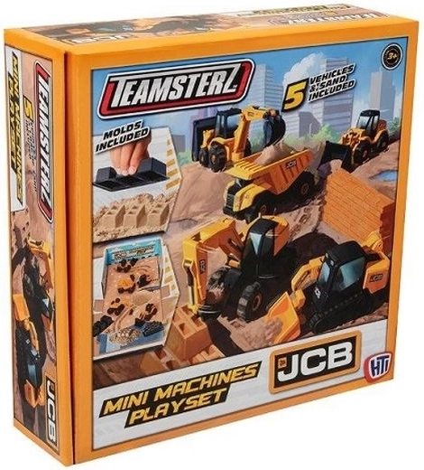 Teamsterz JCB set of mini construction vehicles with sand (5 pcs)