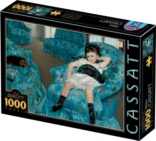 Pusle Väike tüdruk sinises tugitoolis 1000 tükki D-Toys