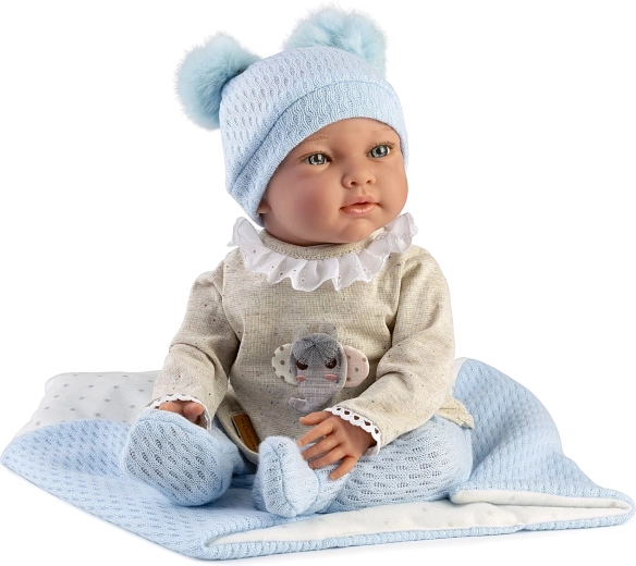 Guca Marc weighted realistic baby doll with sounds and soft fabric body, 42 cm