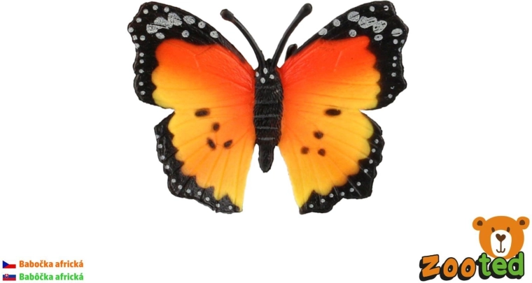 Plastic African queen butterfly figurine Zooted - 1 piece