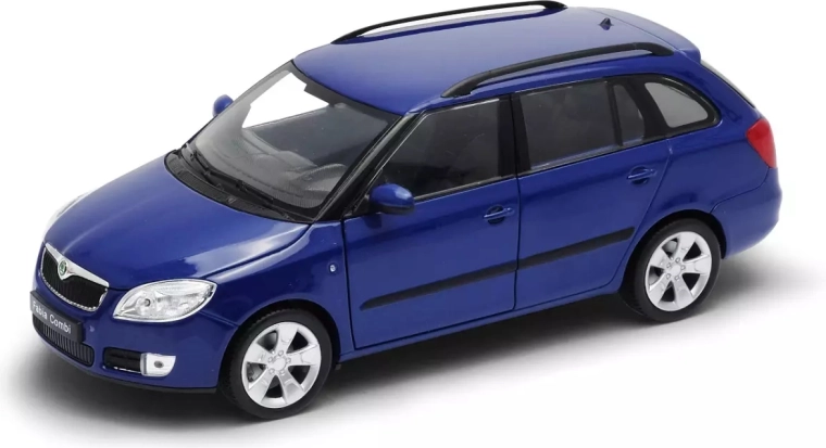Welly Škoda Fabia Combi II 2009 blue – metal die-cast car model 1:24