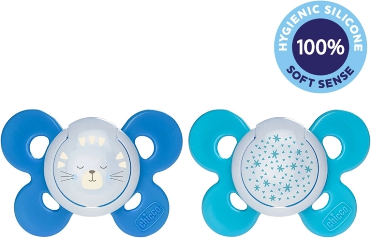 Chicco Physio Comfort silikoonist öine lutt poistele 16–36 kuud kass ja tähed 2 tk