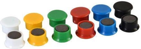 Värvilised magnetid 13 mm, värvisegu, 14 tk