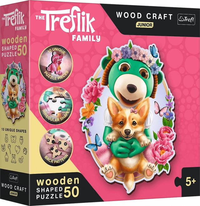 Wooden puzzle Happy Treflics 50 pieces