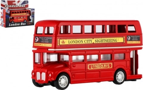 Punane kahekorruseline buss London 12 cm