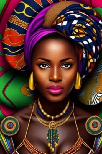 Diamond Painting African Woman 30 × 40 cm