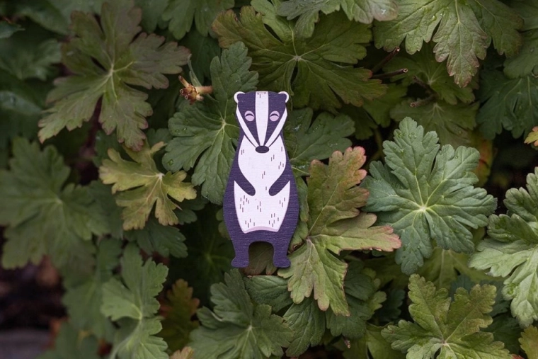BeWooden wooden wall sticker – badger