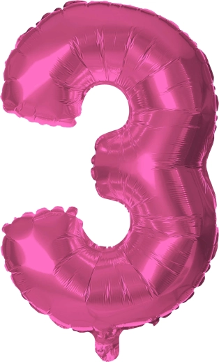 Foil Balloon Number 3 30 cm Pink TORO