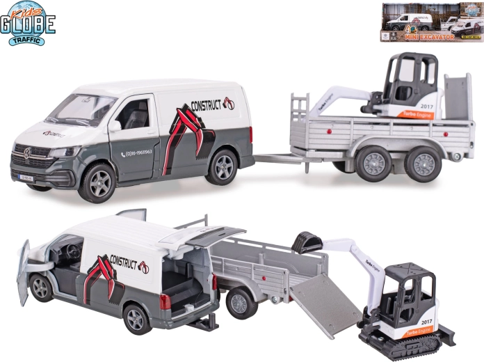 Kids Globe Traffic VW Transporter haagise ja minibagraatoriga