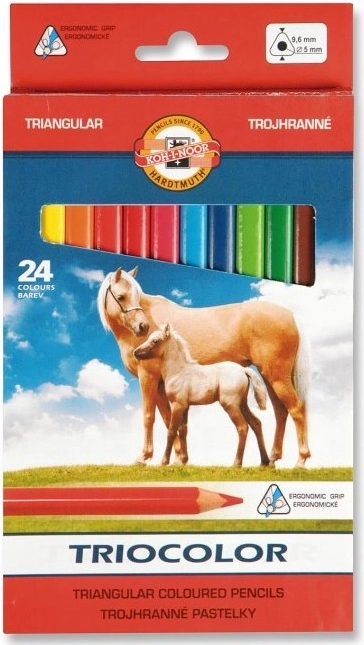 Kolmnurksed värvipliiatsid Koh-i-noor 24 tk Triocolor