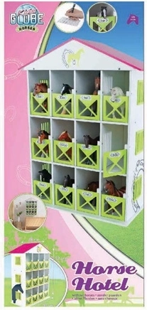 Wooden Horse Stable with 12 Stalls 1:24