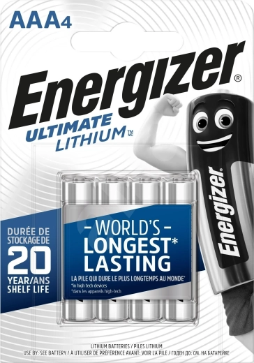 Liitium­patareid AAA ENERGIZER Ultimate Lithium 1,5 V – 4 tk