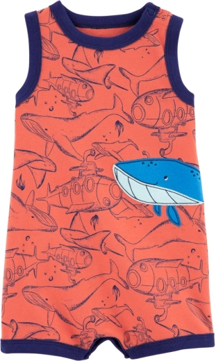 Carter's Grey Boats summer romper for boys
