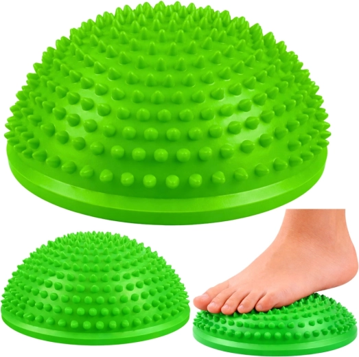 Sensoorne tasakaalupoolkera jalataldade massaažiks 16 cm – roheline