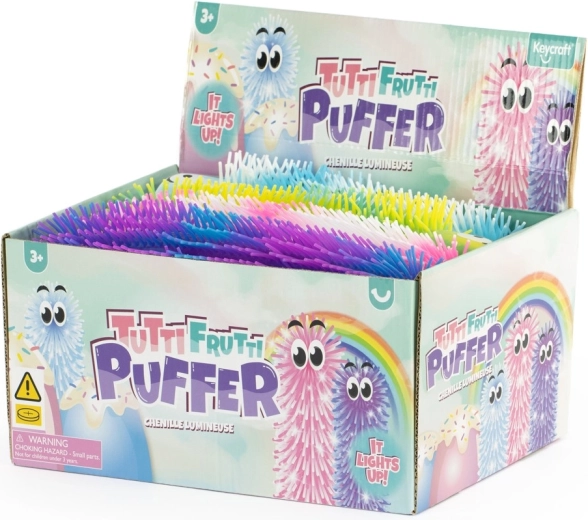 Säbruline üleskeeratav röövik Tutti Frutti valgusega 28 cm