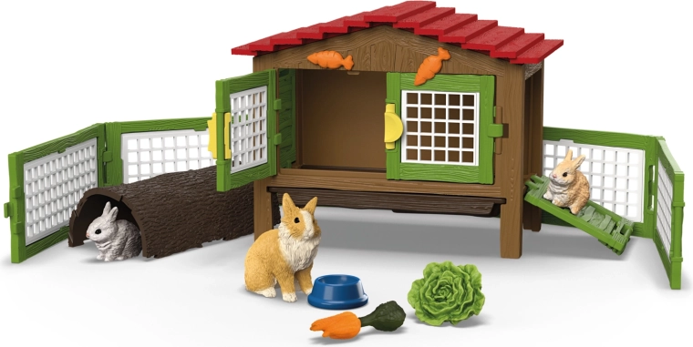 Schleich FARM WORLD küülikumaja kääbus-lõvilakk-küülikutega