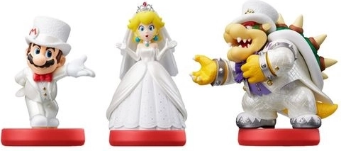 Amiibo figures Super Mario – wedding set Mario, Peach and Bowser (3 pcs)