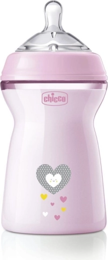 Chicco Natural Feeling koolikuvastane beebipudel 330 ml tüdrukutele 6k+
