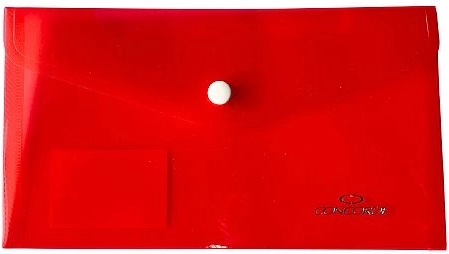 CONCORDE DL document wallet with press stud, transparent red