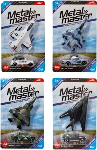 Sõjaväelennuki ja maastikuauto komplekt 1:64